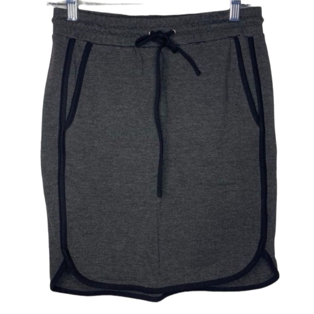 Joe Fresh Gray Black‎ Drawstring Mini Athletic Sporty Knit Stretch Skirt XS